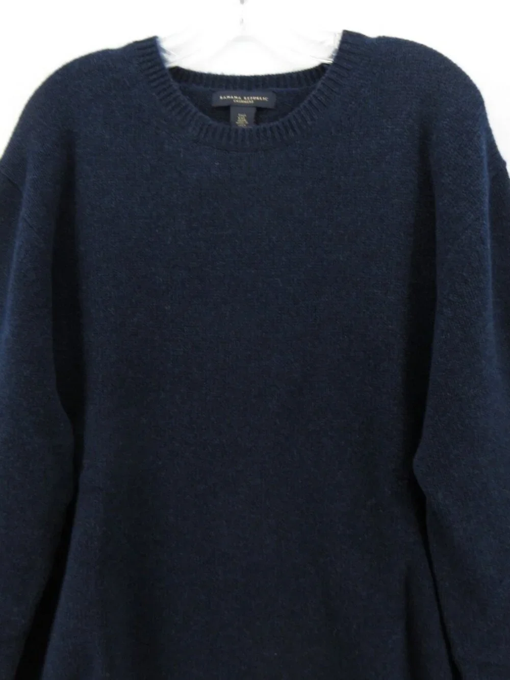 Banana Republic Sweater XXL Tall Navy Cashmere Pullover Ribbed Crewneck